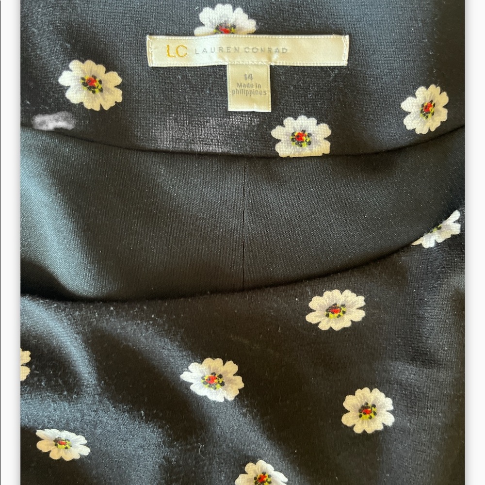 Black with flower print Lauren Conrad dress size 14